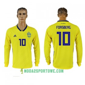 Koszulka Szwecja Forsberg 10 Mistrzostwa Świata 2018 Domowe Stroje Piłkarskie Długi Rękaw